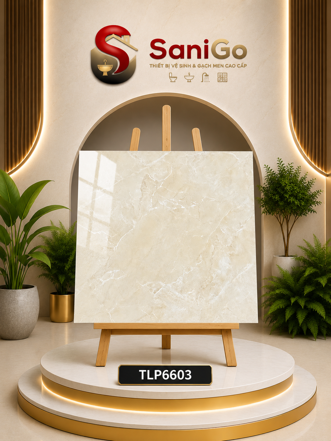 60×60–TLP6603 màu Kem siêu Bóng