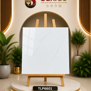 60x60–TLP6601 Trắng Vân Đá, Siêu Bóng Sang Trọng Vượt Thời Gian