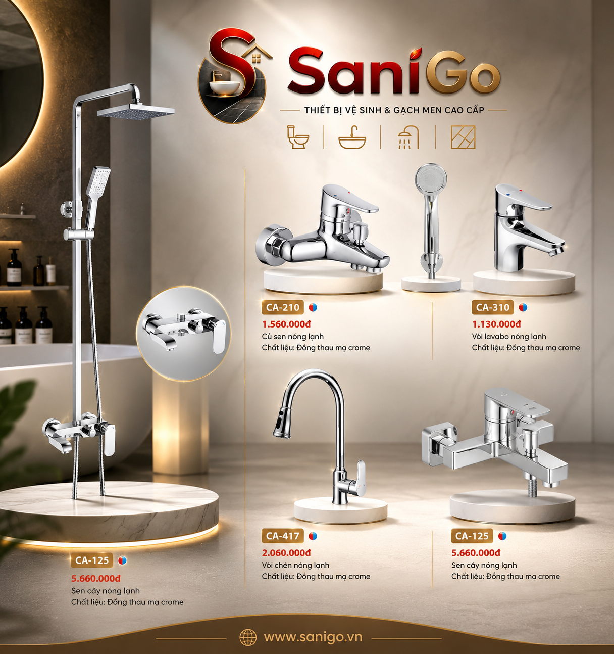 Các Mẫu Sen Vòi Cao Cấp – Liên Hệ Nhận Chiết Khấu Tốt