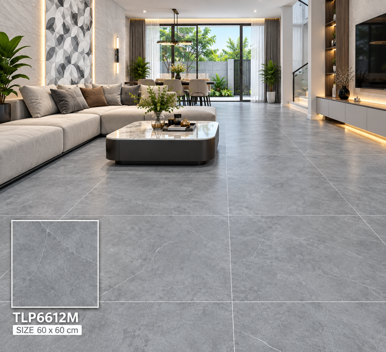 Gạch Lát Nền Đá 60X60 MATT SATIN – TLP6612M - Ảnh 2
