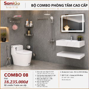 Combo Phòng Tắm 08 – Bộ Thiết Bị 9 Món Cao Cấp, Thiết Kế Tối Giản