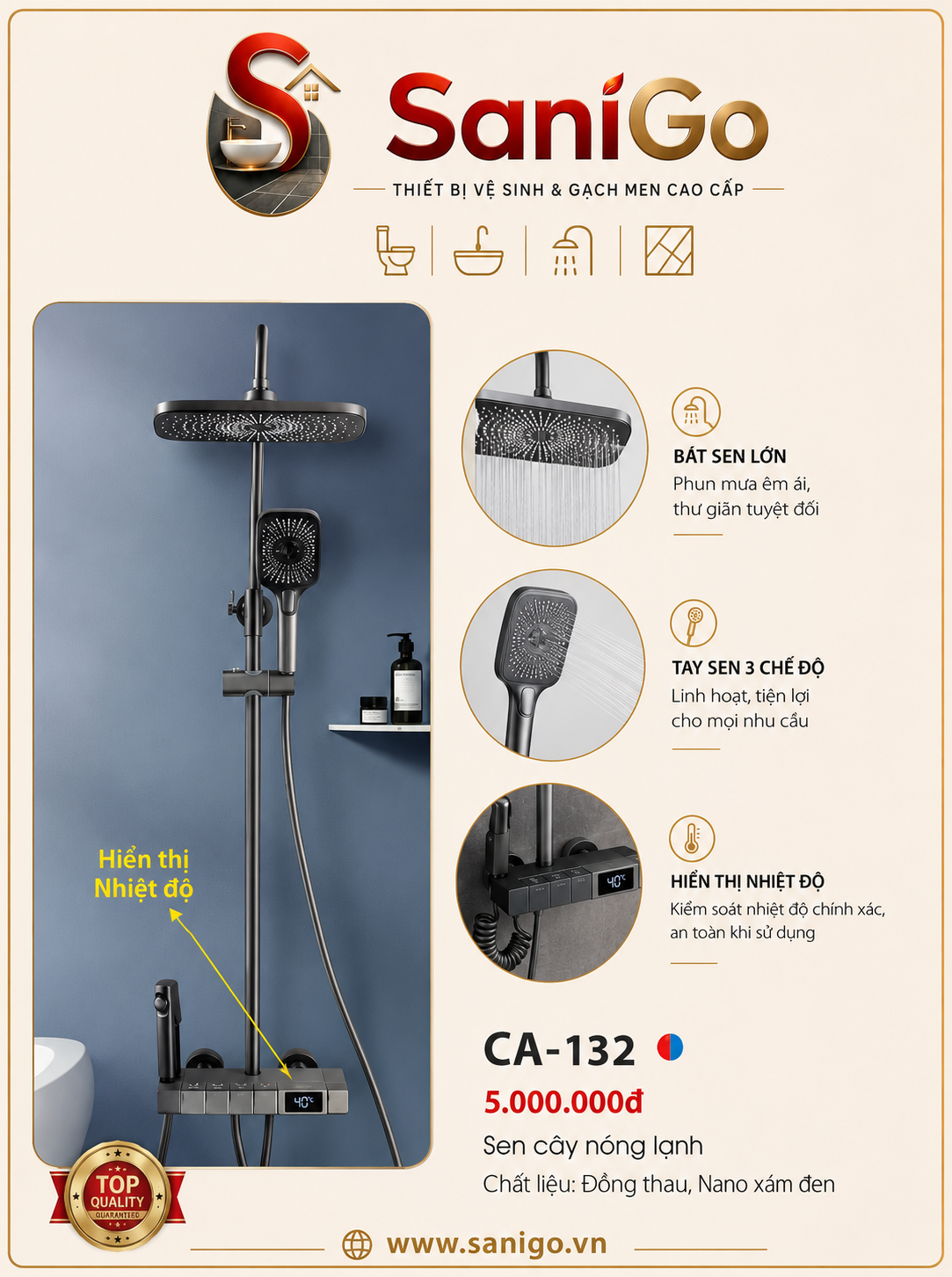 SEN CÂY NHIỆT ĐỘ CA-132 – THIẾT KẾ HIỆN ĐẠI, TIỆN NGHI