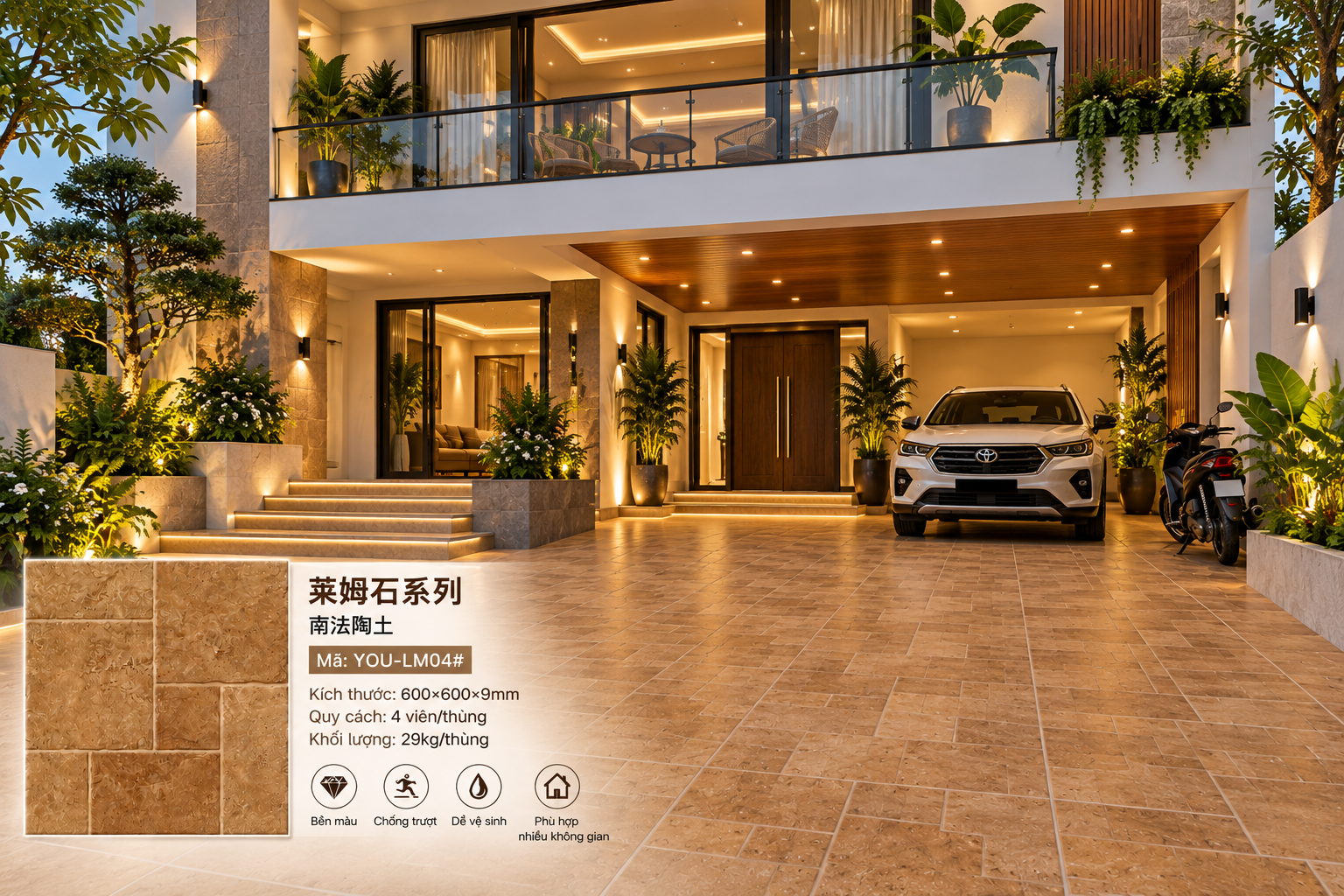 Gạch 60×60 Nhập Khẩu Trung Quốc Giả Đá Limestone-04 - Ảnh 5
