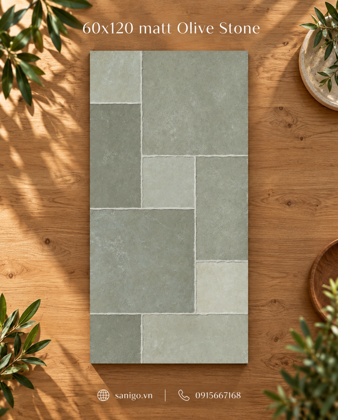 Gạch 60×120 Matt Stone Look & Olive Stone – Nhập Khẩu Cao Cấp
