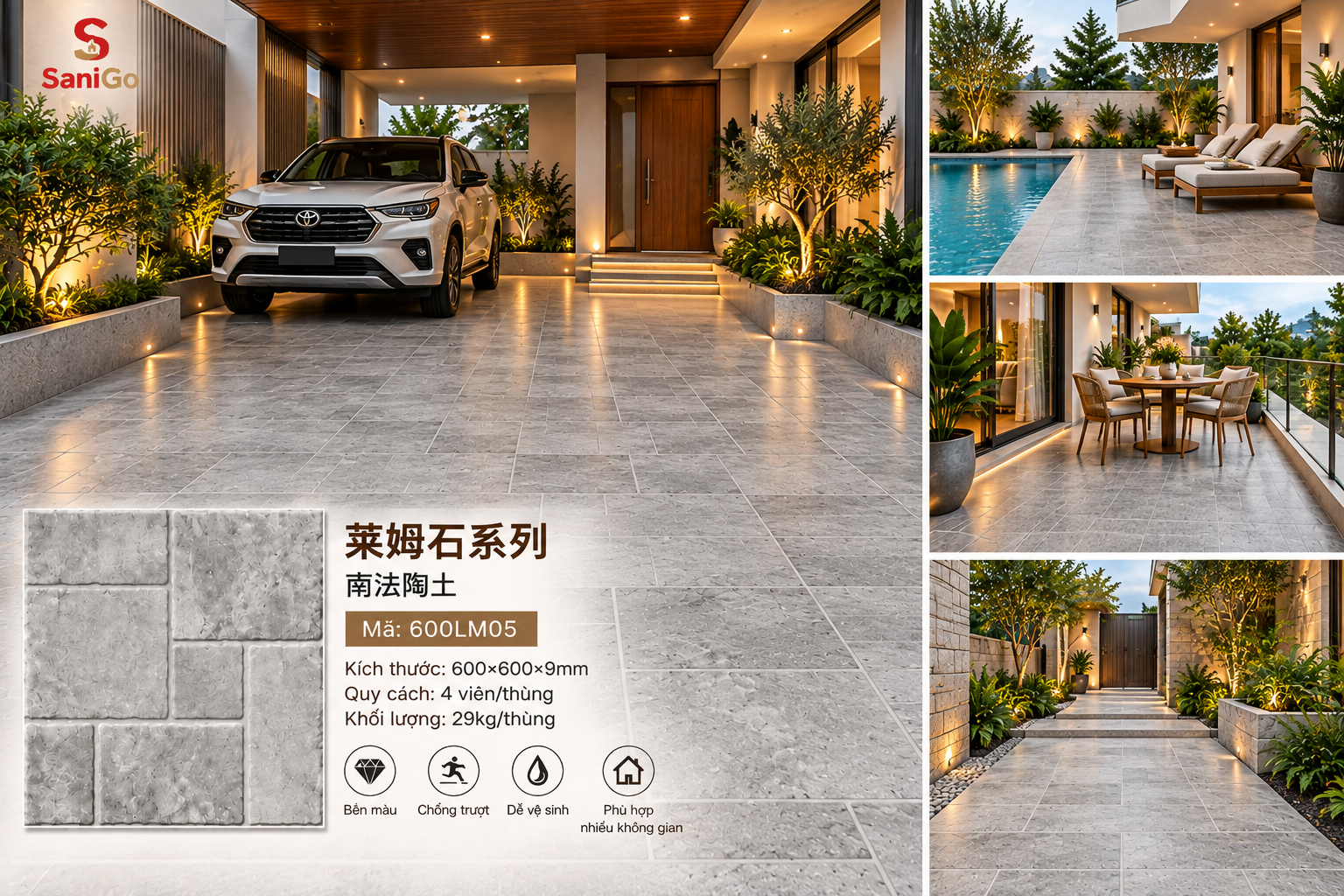 Gạch 60×60 Nhập Khẩu Trung Quốc Giả Đá Limestone-05 - Ảnh 2